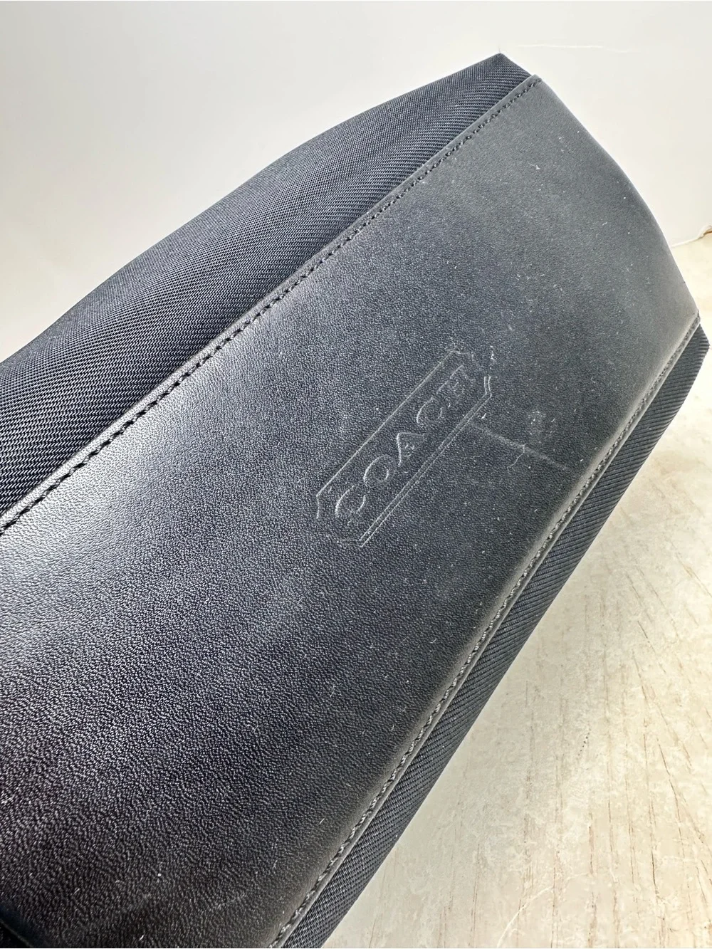 Vintage Coach Mercer 7417 Black Twill Leather Mini Satchel Y2K